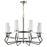 Lightstar 723085 (MD21056-8A ) Люстра FLUME 8х40W E14  ЧЕРНЫЙ МАТОВЫЙ/НИКЕЛЬ (в комплекте)