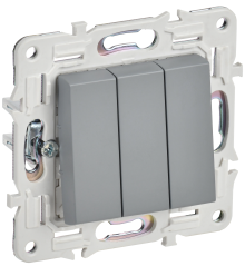 SKANDY Выключ. 3-кл. 10А SK-V11Gr сер. IEK, SK-V30-0-10-K03