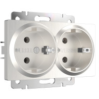 Werkel W1172013/ Розетка двойная с заземлением (перламутровый рифленый), a051175