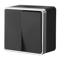 Werkel W5020235/ Выключатель двухклавишный влагозащищенный Gallant (черный/хром), a050976 Werkel W5020235/ Выключатель двухклавишный влагозащищенный Gallant (черный/хром), a050976