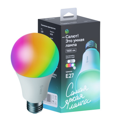 Умная сверхъяркая лампа Sber с адаптивным светом E27/1500Лм/WiFi SBDV-00120