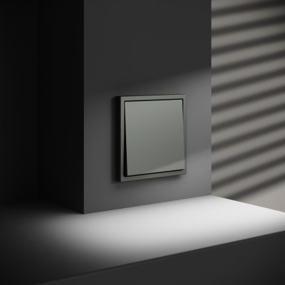 Проходной переключатель встраиваемый VOLTUM S70 одноклавишный 10А, (титан), VLS010306