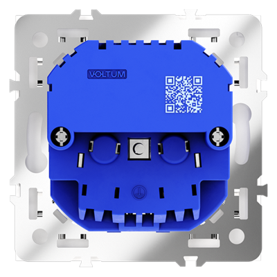 Розетка встраиваемая VOLTUM S70 с заземлением и защитными шторками, 16А, с USB, A+A, (белый матовый), VLS040402