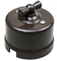 Bironi Выключатель Перекрестный, пластик, цвет Коричневый, B1-203-22