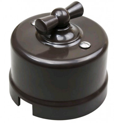 Bironi Выключатель Перекрестный, пластик, цвет Коричневый, B1-203-22