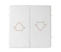 Simon Клавиша двойная для выключателя жалюзи с блокировкой и пиктограммой "стрелки" белого матового цвета S82 Concept, 8200028-090