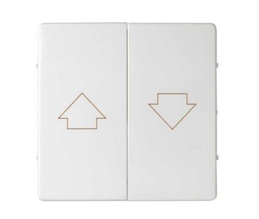 Simon Клавиша двойная для выключателя жалюзи с блокировкой и пиктограммой "стрелки" белого матового цвета S82 Concept, 8200028-090