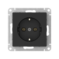 ATN001043S - ATLASDESIGN РОЗЕТКА с заземлением без шторок, 16А, мех., быстрозажим. клем., КАРБОН, Systeme Electric
