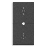 Vimar Две половинки клавиши 1 модуль,  символы диммирования, карбон матовый, 09755.3.CM