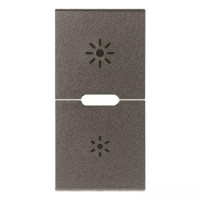 Vimar Две  клавиши 1 модуль,  символы диммирования, Metal, 19755.3.M