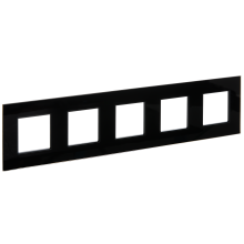 SKANDY Рамка 5-мест. SK-F25Bl стекло черн. IEK, SK-M52-G-K02