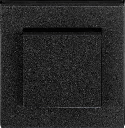 ABB Выключатель 1-клавишный, цвет антрацит - черный, серия Levit M