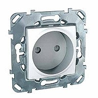 РОЗЕТКА без заземления, со шторками, 16 А, 250 В, БЕЛЫЙ