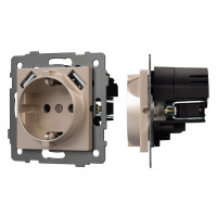 049821 - Механизм розетки с USB зарядкой SCT-MUAA-PL-GD-V (250V, 16A) (Arlight, -)
