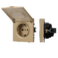 054282 - Механизм розетки влагозащищённый SCT-NOBE-MCP-SFPL-GD (230V, 16A) (Arlight, -)