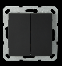 Звонковый механизм механизм 2 клавишный с переключающим контактом 10А, 250В, цвет черный матовый, G3020PB, Jasmart