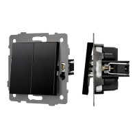 049888 - Механизм выключателя двухклавишный непроходной SWT-MK02-PL-BK-V (250V, 10A) (Arlight, -)