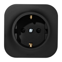 Розетка с заземлением - Legrand Quteo - со шторками IP20 16А 250В винтовые зажимы накладной монтаж - чёрный матовый, 782476 Розетка с заземлением - Legrand Quteo - со шторками IP20 16А 250В винтовые зажимы накладной монтаж - чёрный матовый, 782476