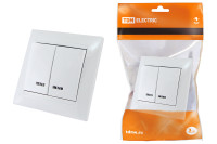 Выключатель 2 кл. с подсветкой 10А белый "Лама" TDM Electric, SQ1815-0005 Выключатель 2 кл. с подсветкой 10А белый "Лама" TDM Electric, SQ1815-0005