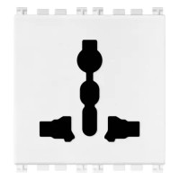 Vimar Розетка 2P+T 10A мультистандарт, белая, 19257.B Vimar Розетка 2P+T 10A мультистандарт, белая, 19257.B