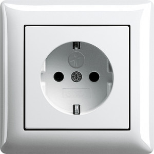Gira Розетка 2к+з, глянцевый белый, серия Standard