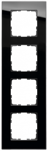 Рамка 4-постовая, стекло Black Glass, G1004GB, Jasmart Electric