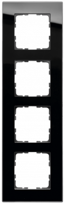 Рамка 4-постовая, стекло Black Glass, G1004GB, Jasmart Electric