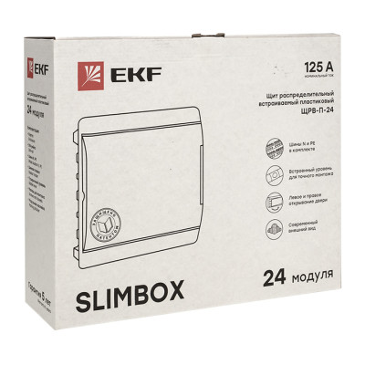 Щит распределительный ЩРВ-П-24 "SlimBox" белая дверца IP41 EKF , sb-v-24w