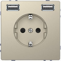 D-Life Розетка 2К+З с 2-ным USB c зарядным устройством 2,4 A, сахара