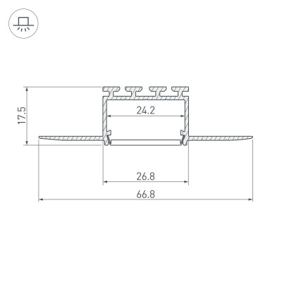 Профиль PLS-F-HIDE-3000 (Arlight, Алюминий), 044849