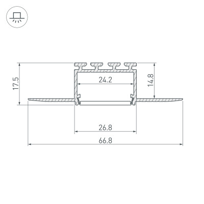 Профиль PLS-F-HIDE-3000 (Arlight, Алюминий), 044849