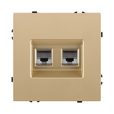 Розетка двойная Ethernet RJ45 Cat.6, золотой Kollinger Eclipse EC-018GD