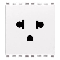 Vimar Розетка SICURY 2P+T 16A USA+EU, белая, 20248.B