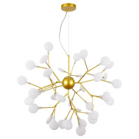 Arte Lamp CANDY, Люстра, цвет арматуры - ЗОЛОТО, цвет плафона/декора - БЕЛЫЙ, 36х3W G4, A7274SP-36GO