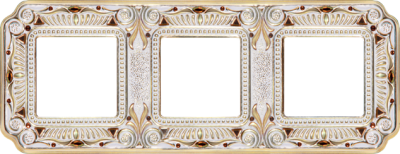 FD01363OPCL Fede Firenze Crystal De Luxe Рамка 3-ная, Gold White Patina