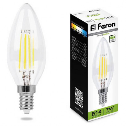 Лампа светодиодная, (7W) 230V E14 4000K, LB-166, Feron 25871