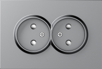 Donel A07 матовый серый накладка для розетки 2-й без заземления, со шторками 16A 250 В~,серия DB, DE22640