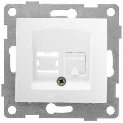 GUSI Bravo МЕХАНИЗМ розетки компьютерной RJ45, одинарной, скрытая установка. Цвет белый., С10К1-001