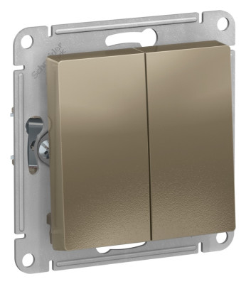 ATN000565 - ATLASDESIGN 2-клавишный ПЕРЕКЛЮЧАТЕЛЬ, сх.6+6, 10АХ, механизм, ШАМПАНЬ, Systeme Electric