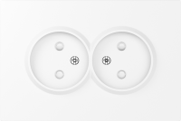 Donel S08 глянцевый белый накладка для розетки 2-й без заземления, со шторками 16A 250 В~,серия DB, DS22603