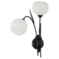 LUSSOLE BAGHERIA Бра, цвет основания - коричневый, плафон - стекло (цвет - белый), 2x40W E14, LSF-6291-02