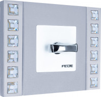 Fede Выключатель 1-клавишный, тумблерный, цвет белый - Bright Chrome, made with Swarovski Elements, серия Decor