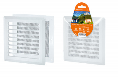 Решетка разъемная с москитной сеткой, прямые жалюзи, 175х175 TDM Electric, SQ1807-0019