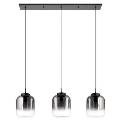 390104 Люстра BULCIAGO, 3X40W (E27), сталь, черный  / стекло, черный полупрозрачный