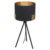 39965 Настольная лампа TORTOLA 1, 1x40W, E27, H590, ?260, основание: ?285, сталь, черный, латунь/тек
