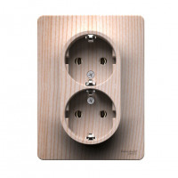 РОЗЕТКА двойная с заземлением, 16А, в сборе, СОСНА