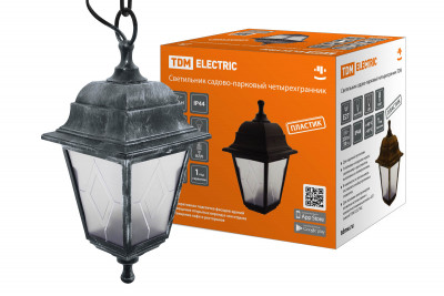 Светильник садово-парковый НСУ 04-60-001 четырехгр., подвес, пластик, расс.пластик, серебро TDM Electric, SQ0330-0796
