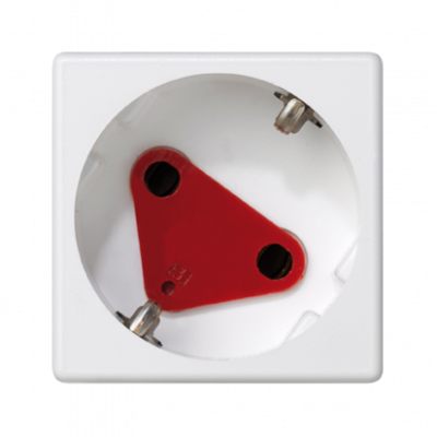 Simon SConnect Розетка 2К+З, 16А 250В, 45х45мм, с блокировкой, безвинтовые клеммы, белый, KS11-9