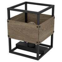 43807 Настольная лампа EVESHAM, 1Х40W, E27, L190, 180, H250, сталь, дерево, черный, коричневый, 43807