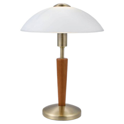 87256 Настольная лампа SOLO 1 с сенсорн. диммером, 1X40W (E14), дерево/бронза